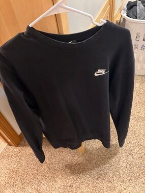 Nike Black Crewneck Sweatshirt with White Swoosh